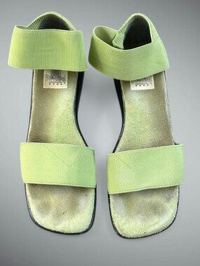 San Miguel Lime Green Stretch Knit Strappy Sandals Size 8